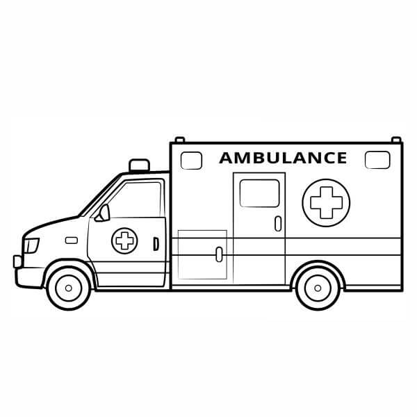 dibujo ambulancia basica para colorear