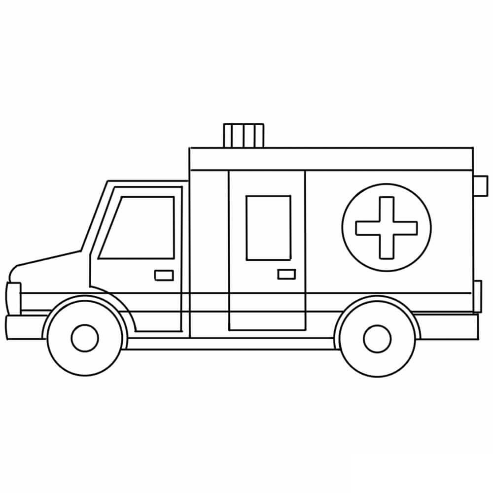 dibujo ambulancia perfecta para colorear gratis pdf