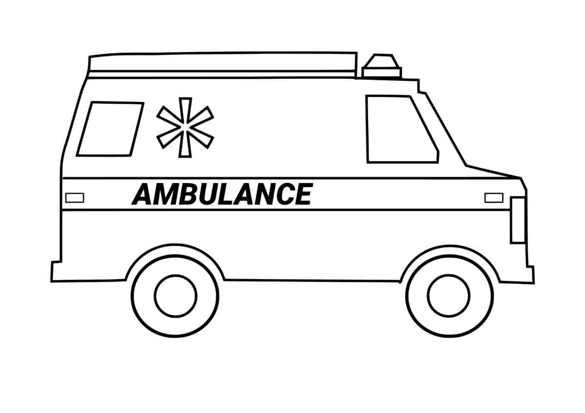 dibujo de ambulancia asombroso para colorear