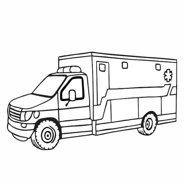 Dibujo de Ambulancia Impresionante para Colorear y Imprimir