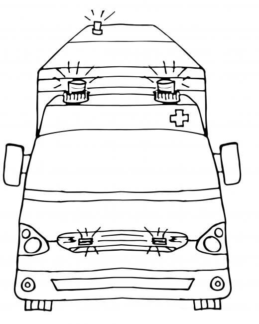 Dibujo de Basic Drawing Ambulance para Colorear y Imprimir
