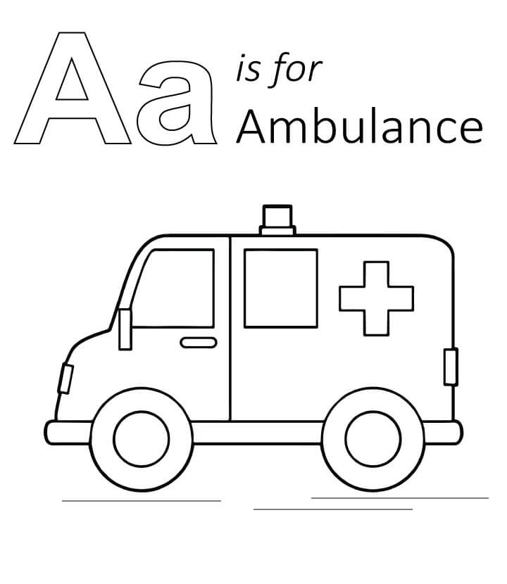 dibujo para colorear a es para la ambulancia