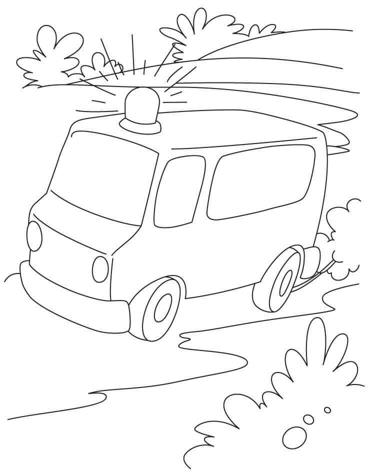 dibujo para pintar ambulancia simples pdf