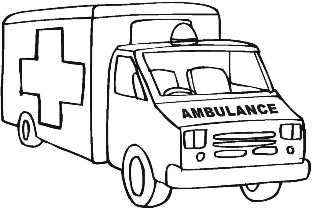 Imagen De Gran Ambulancia Para Colorear Pdf