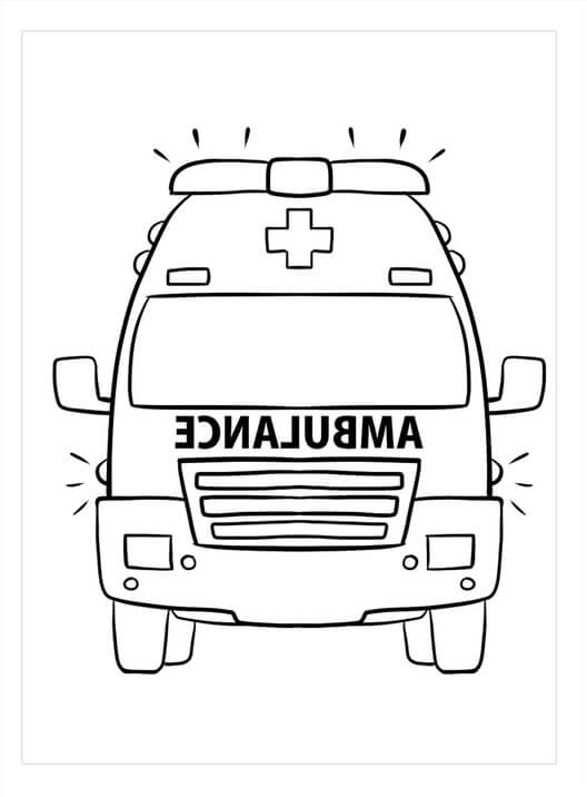 retrato de ambulancia para colorear