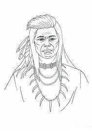 Dibujo de Nativo Americano para Colorear y Imprimir