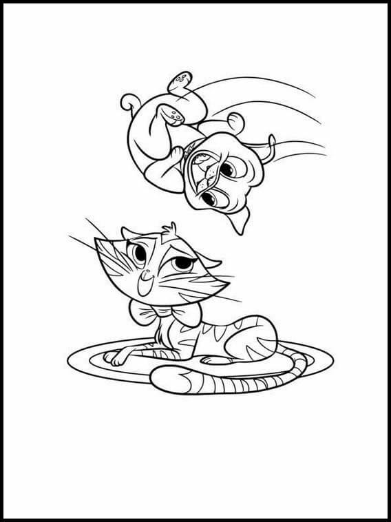 Dibujo de Salto de Bingo y Silbido para Colorear y Imprimir