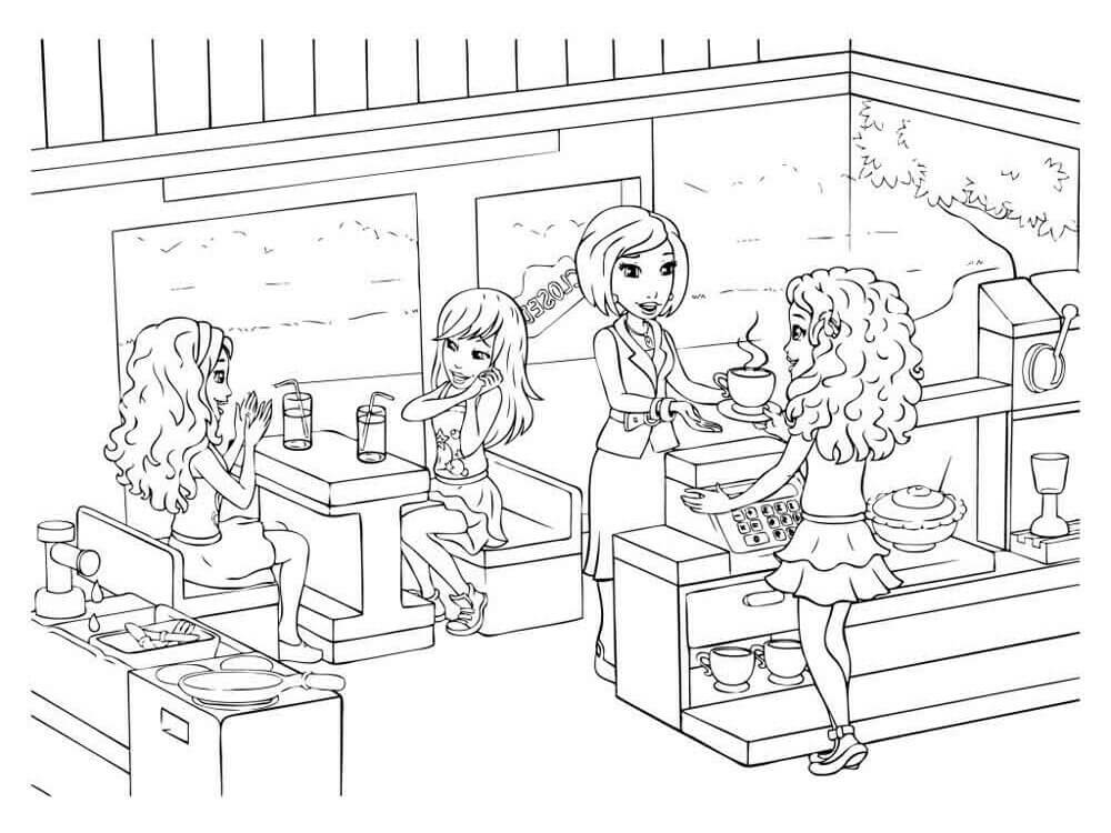 Dibujo de Amigos de Dibujos Animados para Colorear y Imprimir
