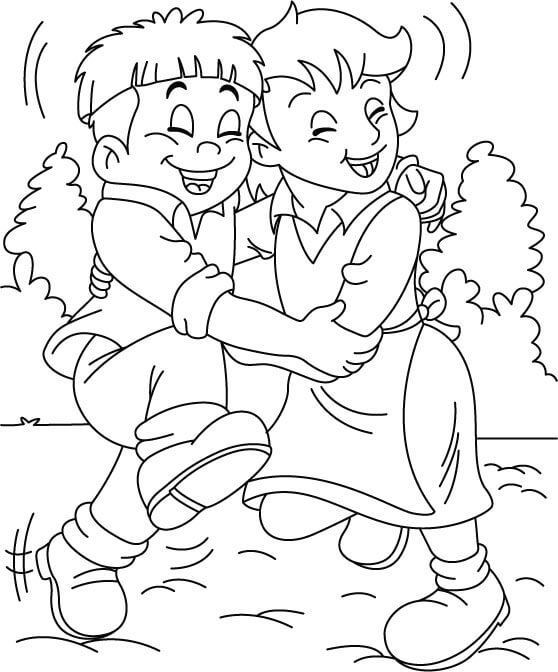 Dibujo de Amistad Impresionante para Colorear y Imprimir