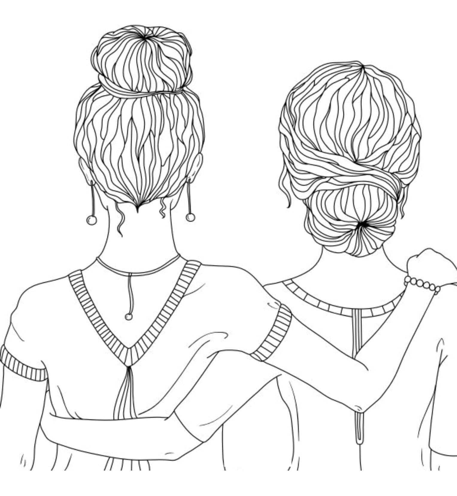 Dibujo de Amistad Normal para Colorear y Imprimir