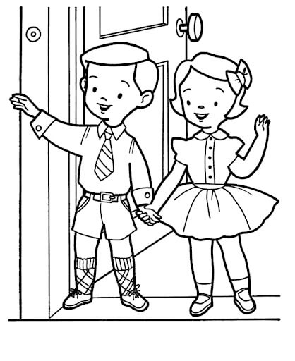 Dibujo de Amistad Simple para Colorear y Imprimir