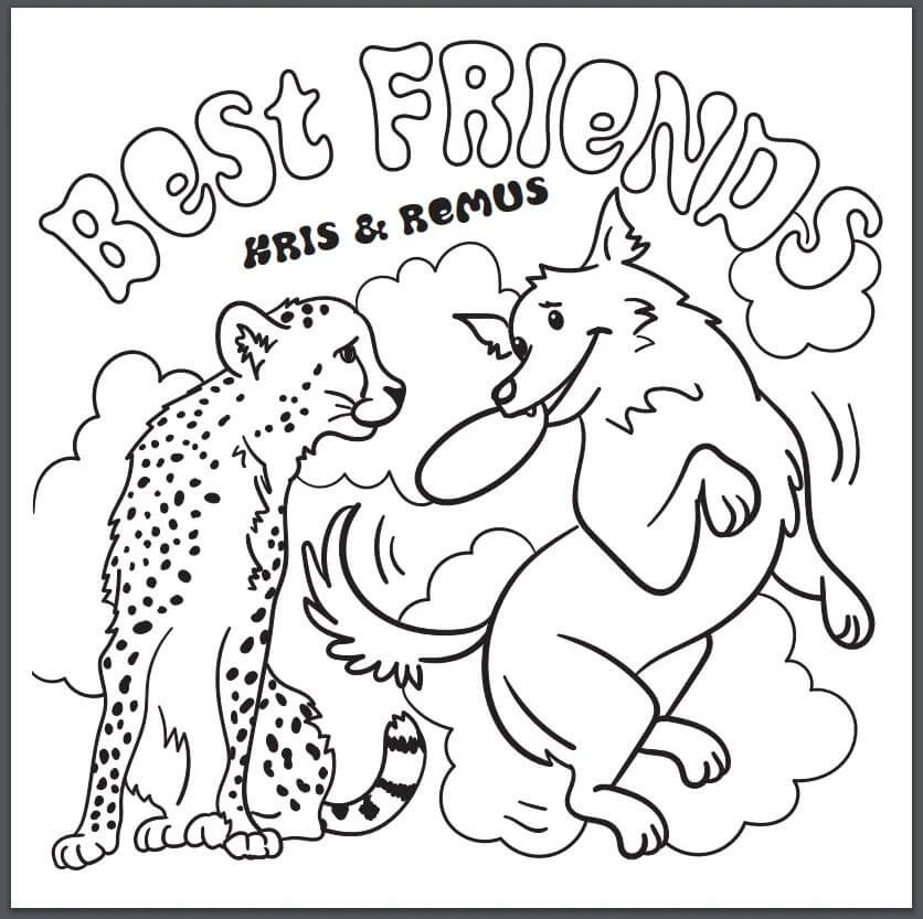 Dibujo de Mejores Amigos Kris y Remus para Colorear y Imprimir