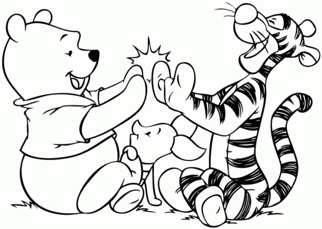 Dibujo de Pooh y Amigos para Colorear y Imprimir