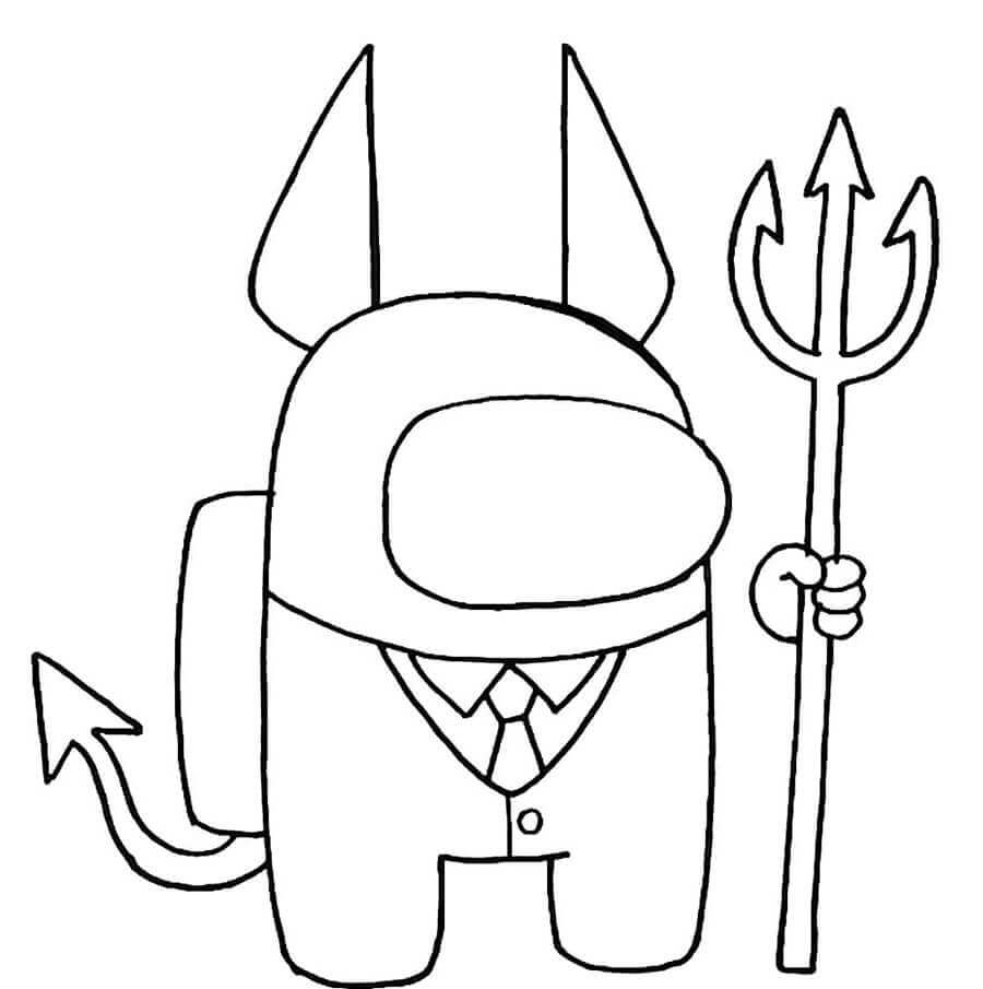 Dibujo de Among Us Demonio para Colorear y Imprimir