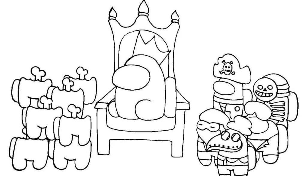 Dibujo de Juego Ganador Among Us para Colorear y Imprimir