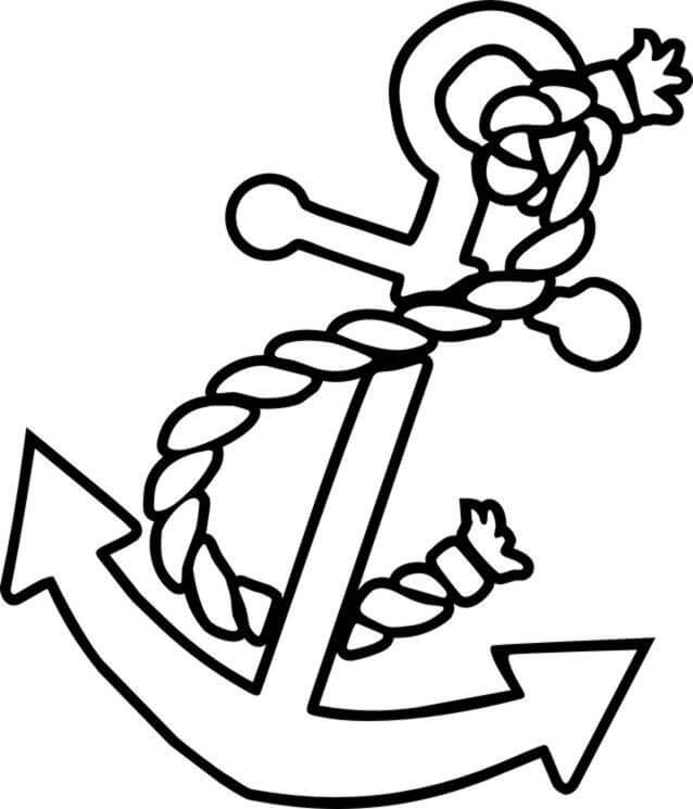 Dibujo de Ancla Básica para Colorear y Imprimir