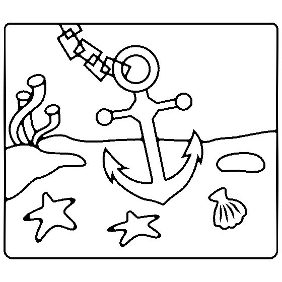 Dibujo de Ancla de Dibujos Animados para Colorear y Imprimir