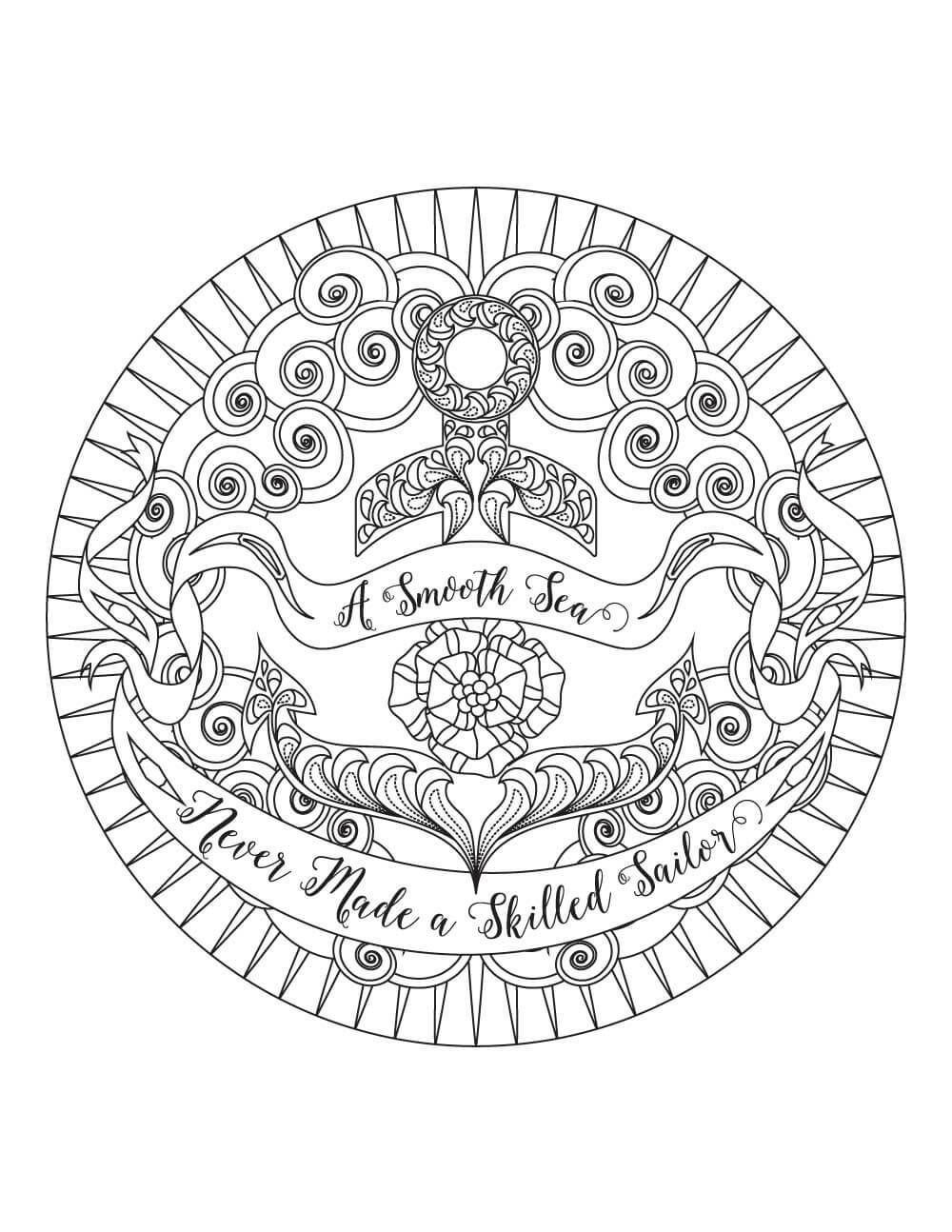 Dibujo de Ancla Duro para Colorear y Imprimir