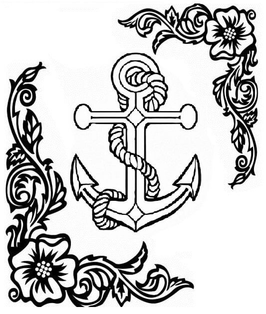 Dibujo de Ancla Impresionante para Colorear y Imprimir