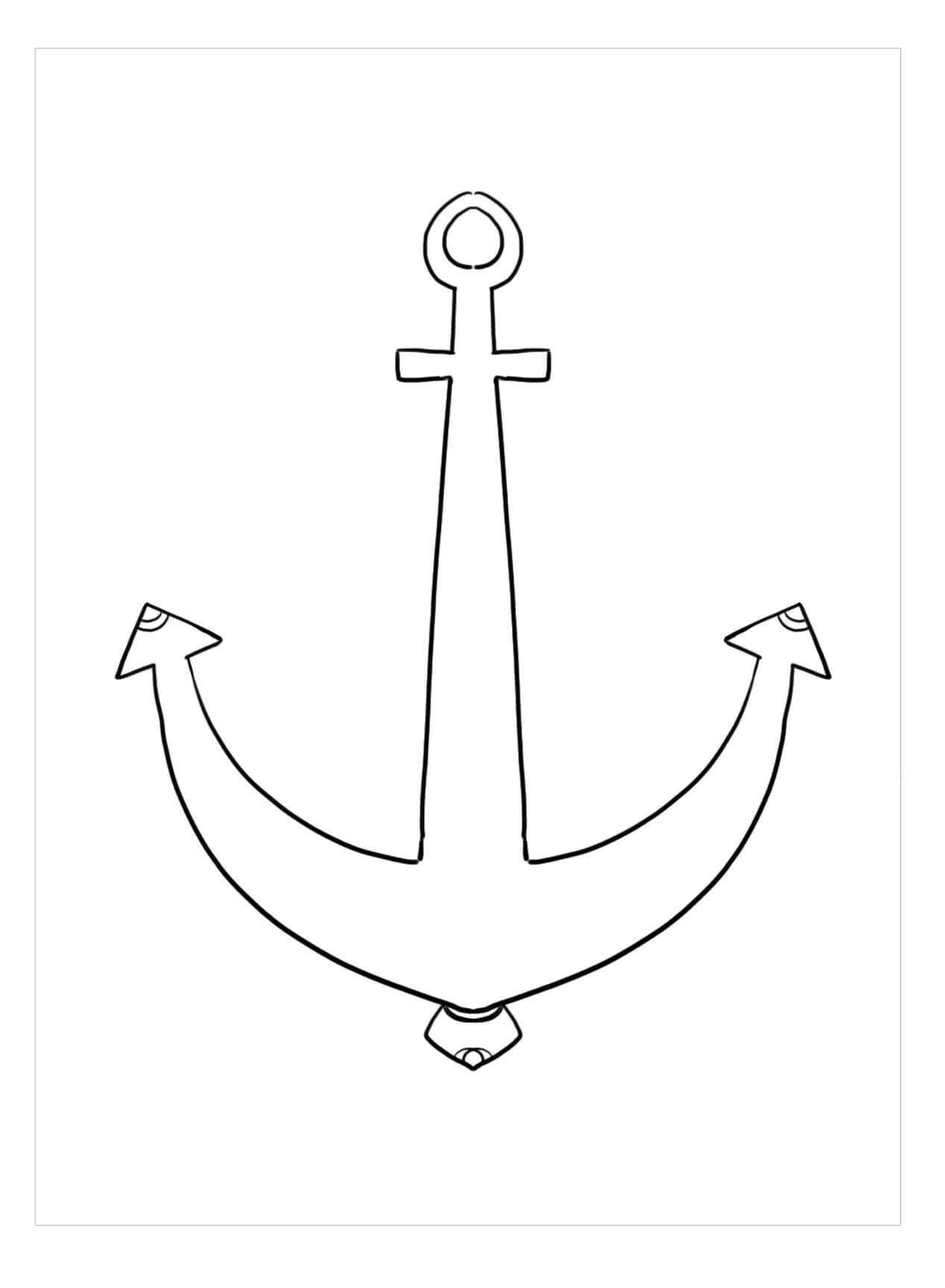 Dibujo de Ancla Increíble para Colorear y Imprimir