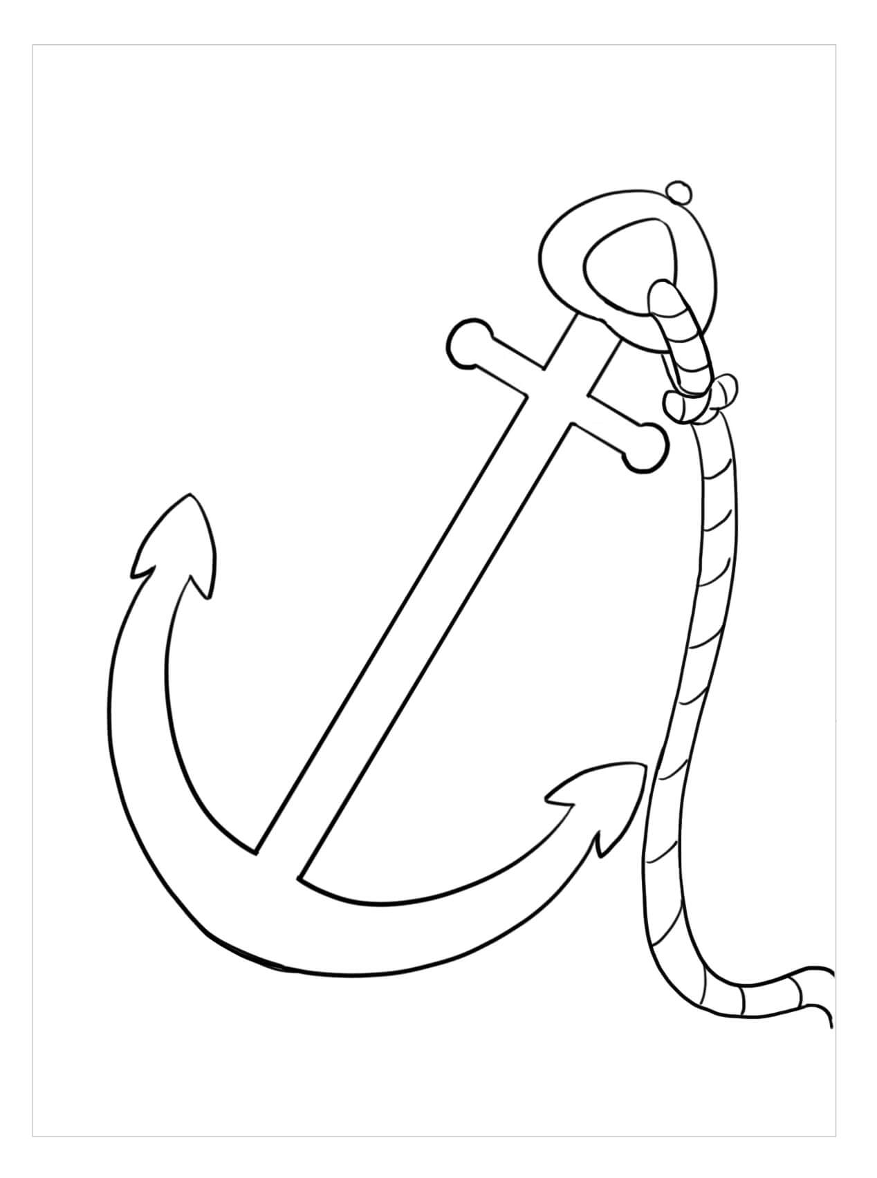 Dibujo de Ancla Libre para Colorear y Imprimir