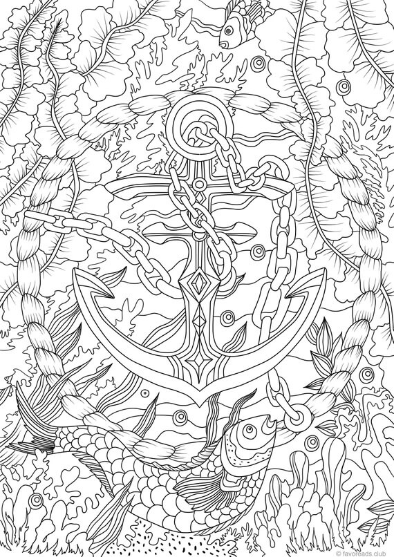 Dibujo de Buen Ancla para Colorear y Imprimir