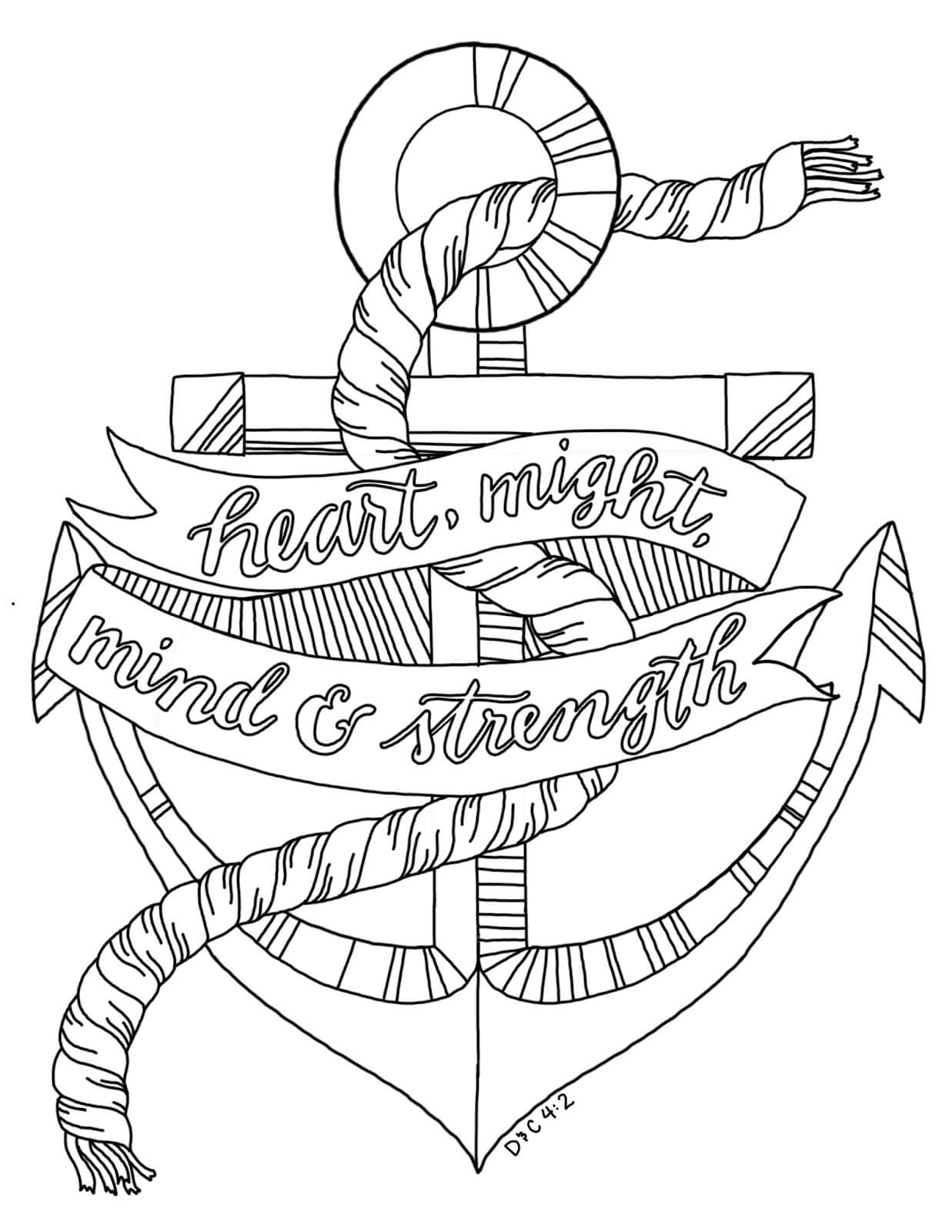 Dibujo de Imágenes Libres de Ancla para Colorear y Imprimir