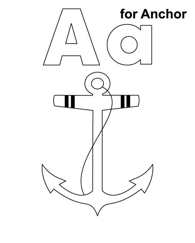 dibujo letra a basica para ancla imprimir y colorear