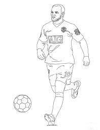 Dibujo de Andrés Iniesta Jugar Al Fútbol para Colorear y Imprimir