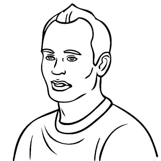 Andrés Iniesta para Colorear