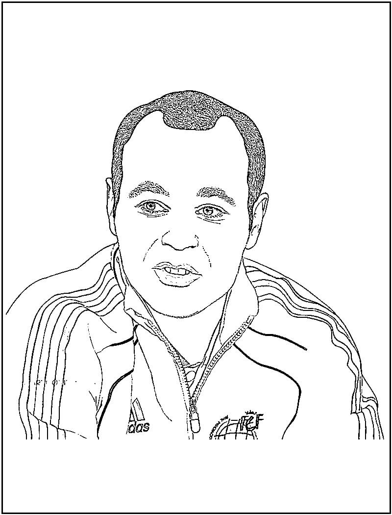 Dibujo de Lindo Andrés Iniesta para Colorear y Imprimir