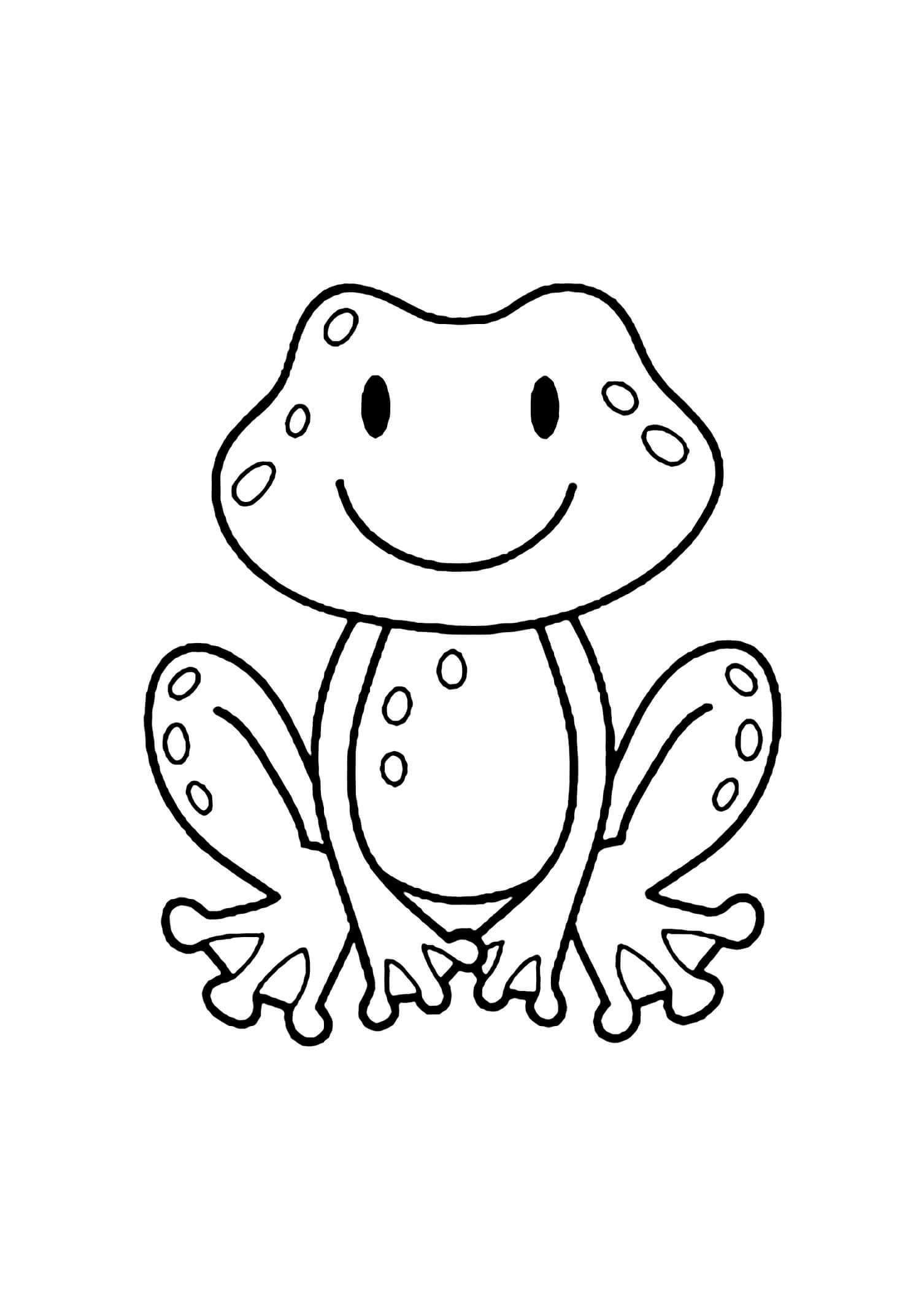 Dibujo de Lindo Rana Sonriente para Colorear y Imprimir