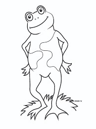 dibujo rana de pie para colorear