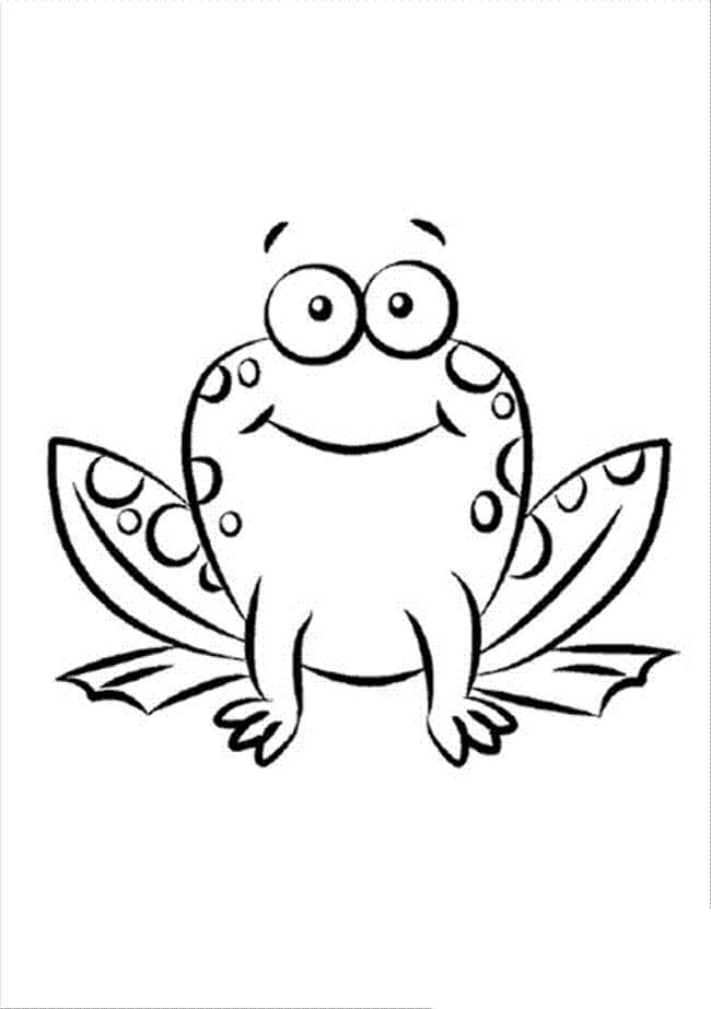 dibujo rana sonriendo para colorear