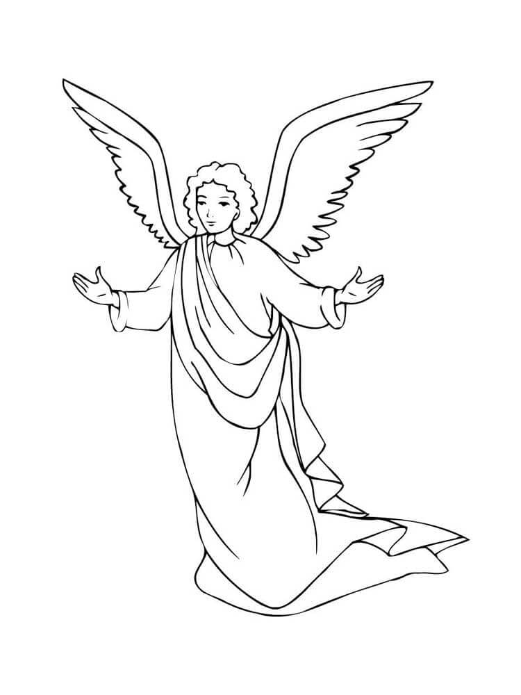Dibujo de Ángel Asombroso para Colorear y Imprimir