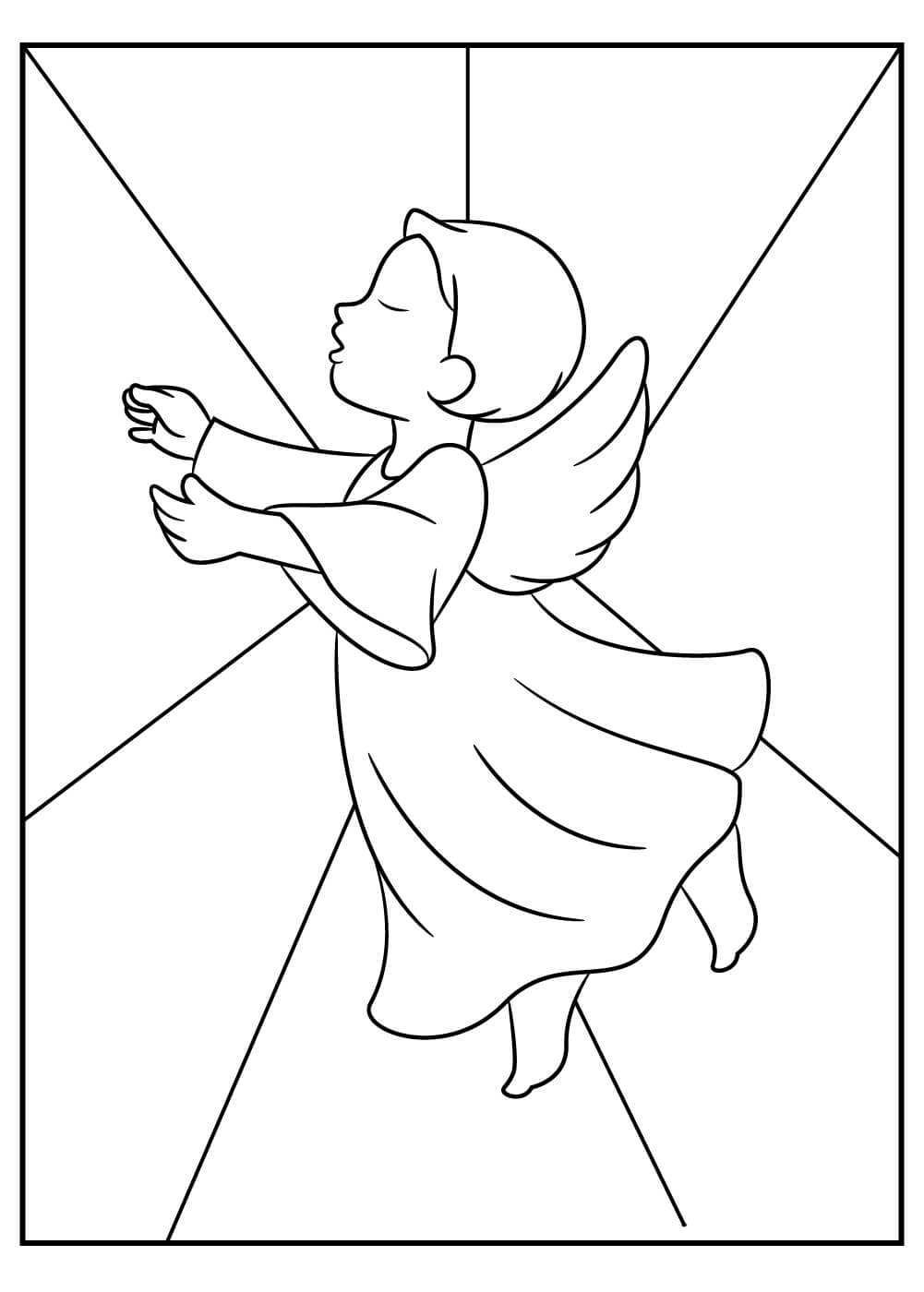 Dibujo de Ángel Bebé para Colorear y Imprimir