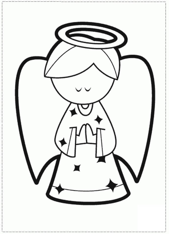 Dibujo de Ángel Chibi para Colorear y Imprimir