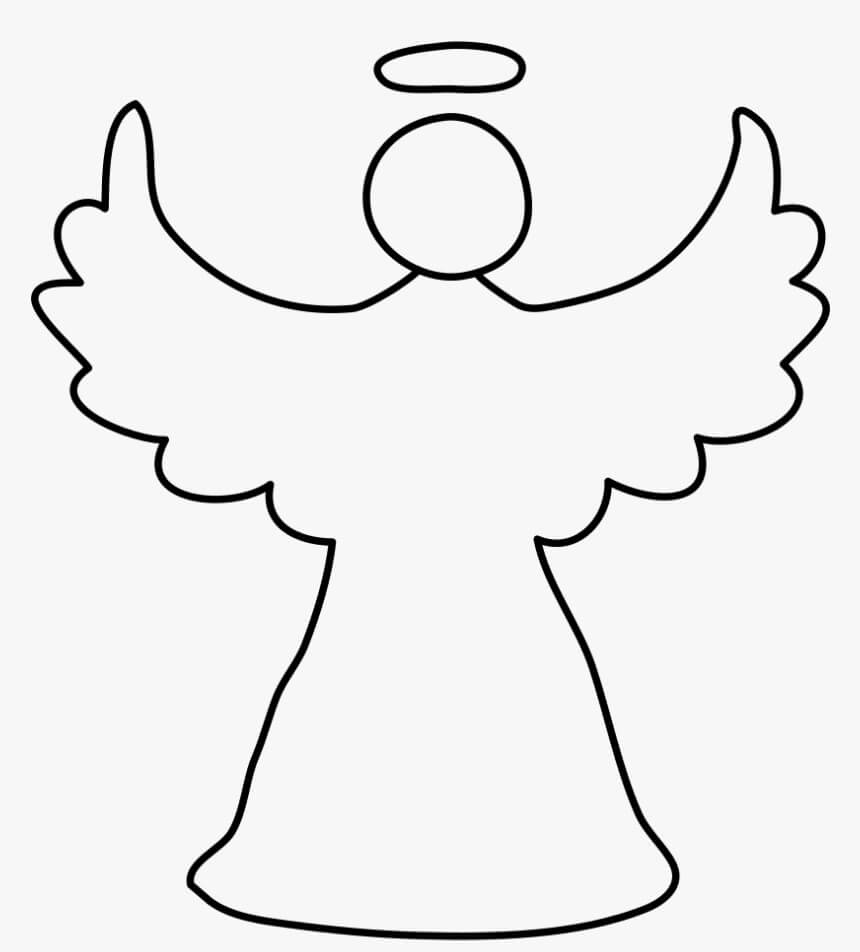 Dibujo de Ángel Fácil para Colorear y Imprimir