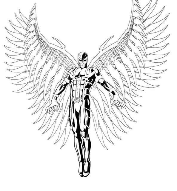 Dibujo de Ángel Fresco Volando para Colorear y Imprimir