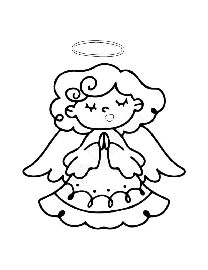 Dibujo de Ángel Imágenes Gratis para Colorear y Imprimir