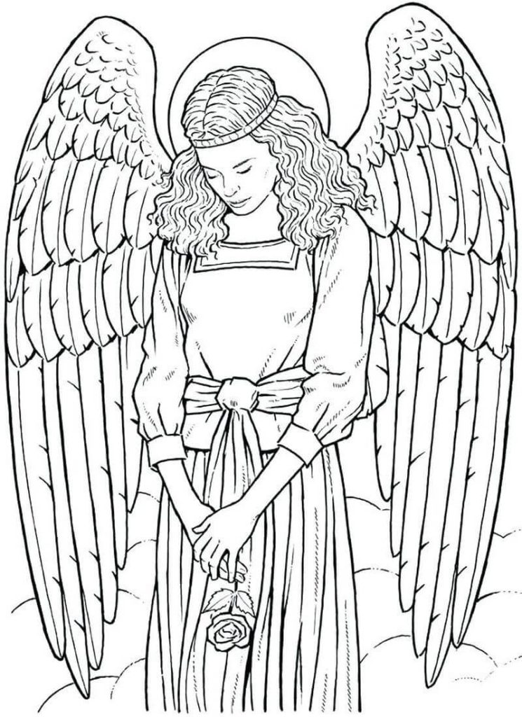 Dibujo de Ángel Impresionante para Colorear y Imprimir