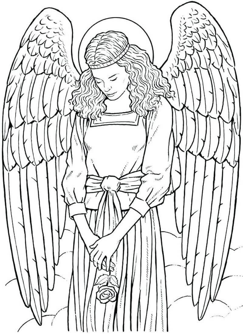 Dibujo de Ángel Impresionante para Colorear y Imprimir
