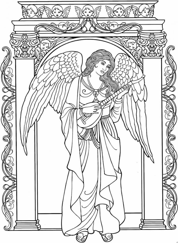 Dibujo de Ángel Mándala para Colorear y Imprimir
