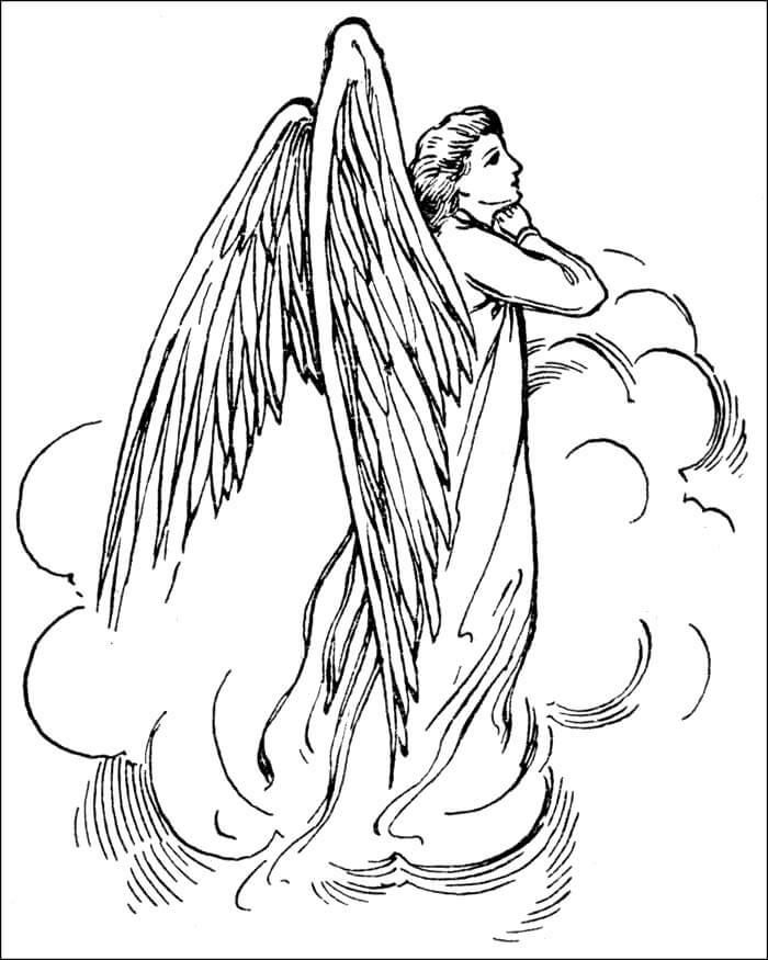Dibujo de Ángel Perfecta para Colorear y Imprimir