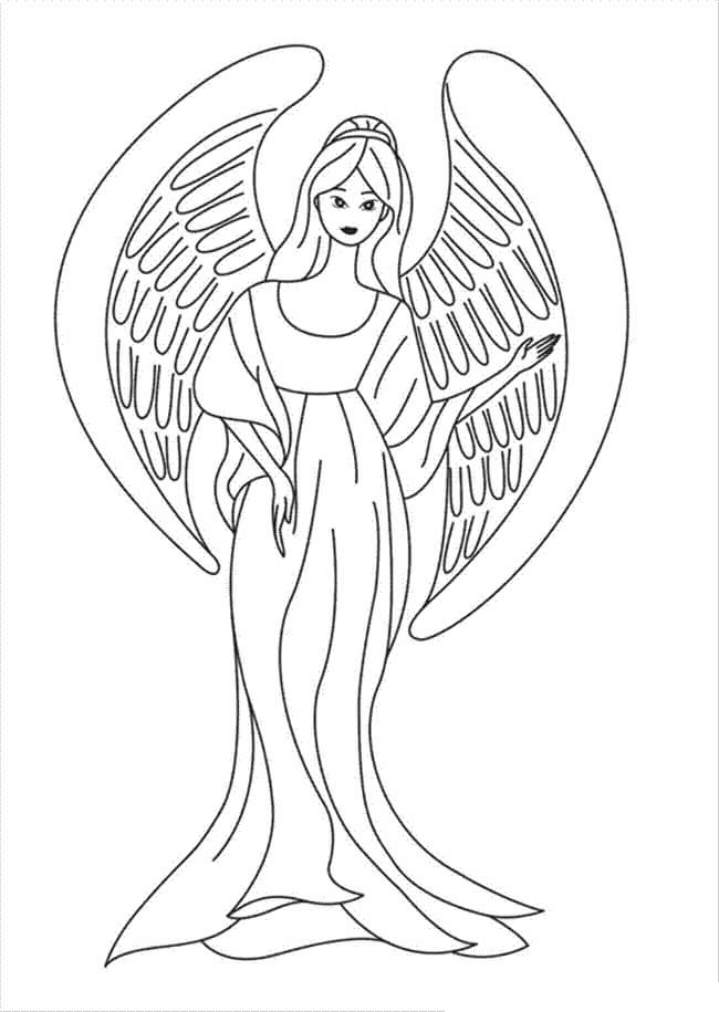 Dibujo de Ángel Sencillo para Colorear y Imprimir
