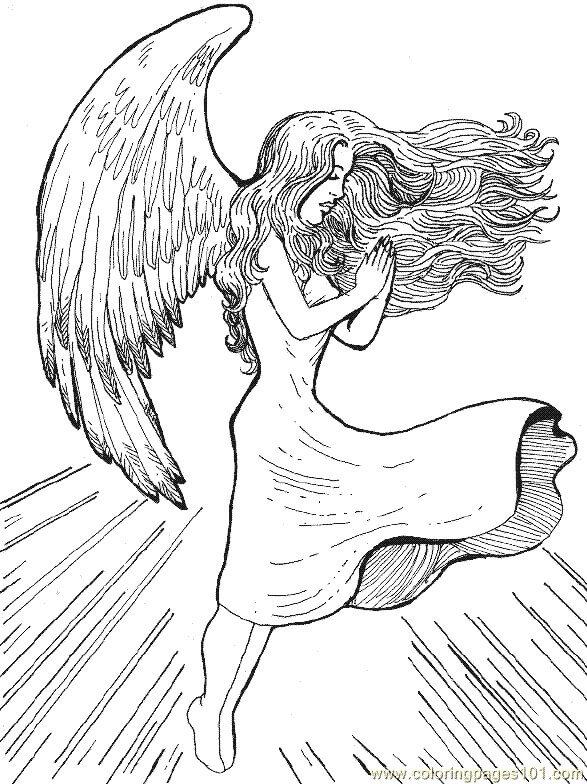 Dibujo de Buen Ángel para Colorear y Imprimir