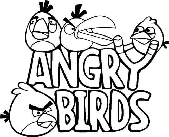 Dibujo de Bonitos Angry Birds para Colorear y Imprimir