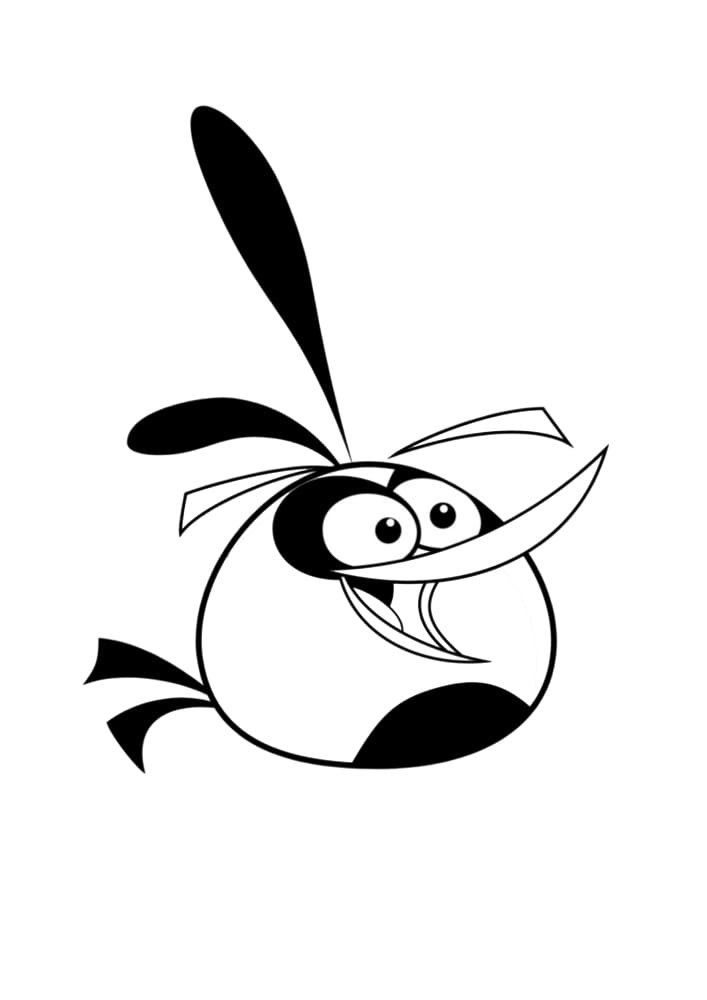 Dibujo de Divertido Pájaro Naranja de Angry Birds para Colorear y Imprimir