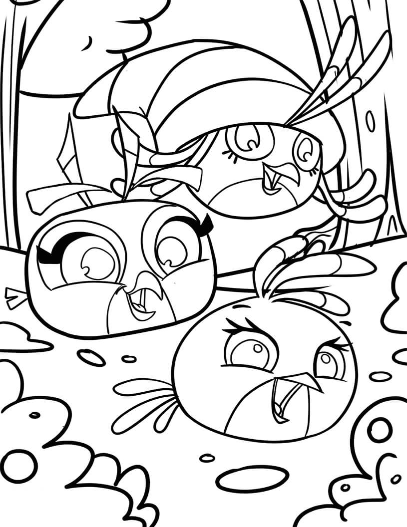 Dibujo de Girly En Angry Birds para Colorear y Imprimir