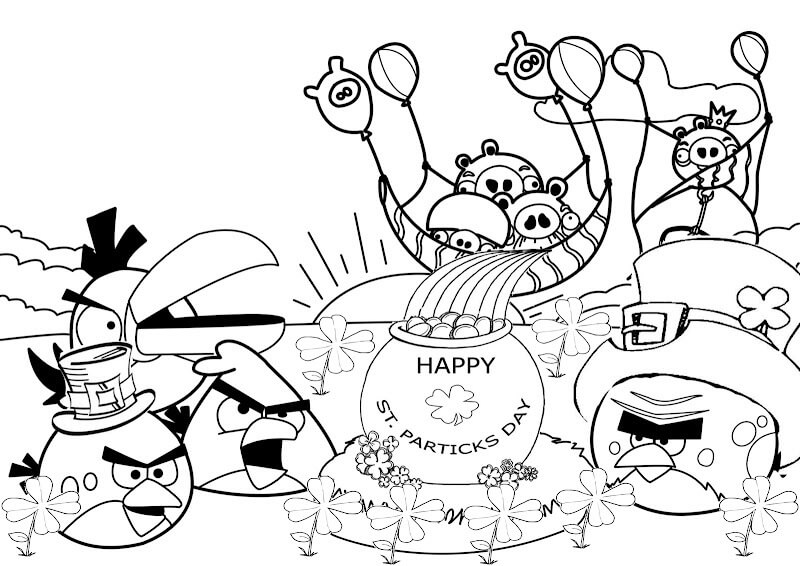 Dibujo de Grandes Angry Birds para Colorear y Imprimir